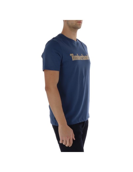 Timberland T-shirt homme bleu imprimé – Coton