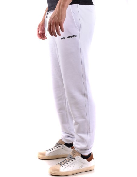 Karl Lagerfeld Pantalon homme blanc à lacets