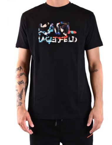 Karl Lagerfeld T-shirt homme noir imprimé – Coton