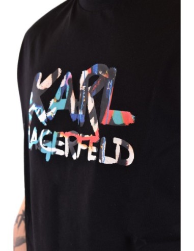Karl Lagerfeld T-shirt homme noir imprimé – Coton