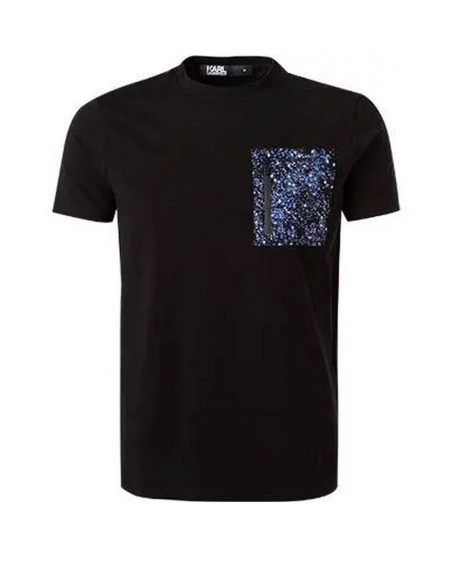 Karl Lagerfeld T-shirt homme noir imprimé coloré