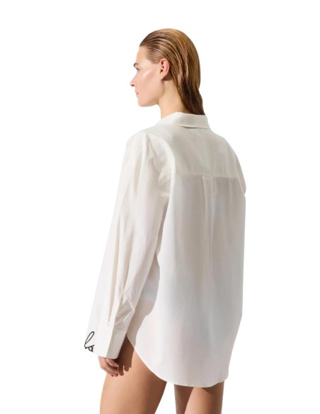 Karl Lagerfeld Jeans Chemise femme beige oversize