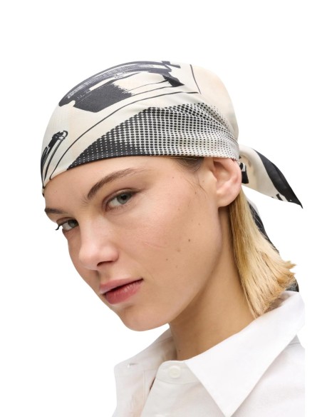 Karl Lagerfeld Jeans Foulard femme beige imprimé
