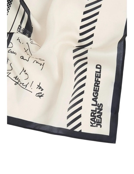 Karl Lagerfeld Jeans Foulard femme beige imprimé