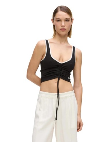 Karl Lagerfeld Jeans Top femme noir col V profond