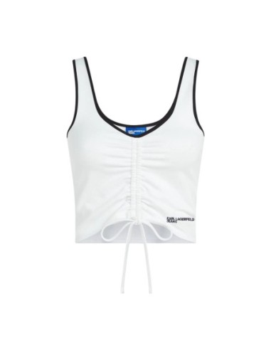 Karl Lagerfeld Jeans Top femme blanc col V profond