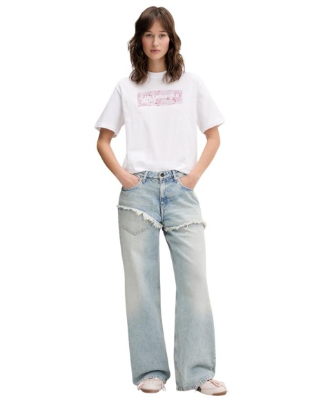 Karl Lagerfeld Jeans T-shirt femme blanc logo floral