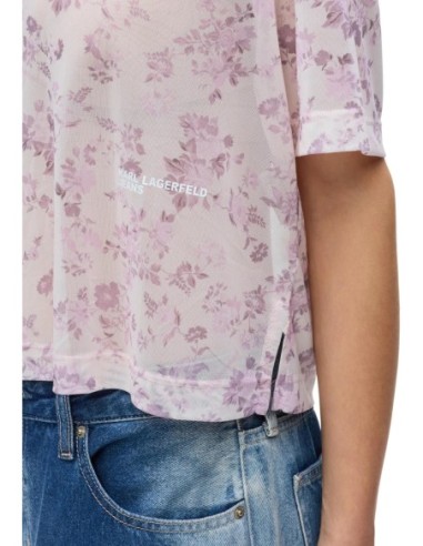 Karl Lagerfeld Jeans T-shirt femme rose floral