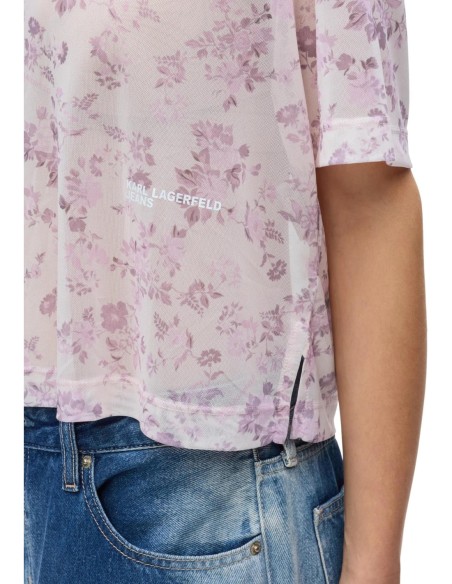 Karl Lagerfeld Jeans T-shirt femme rose floral
