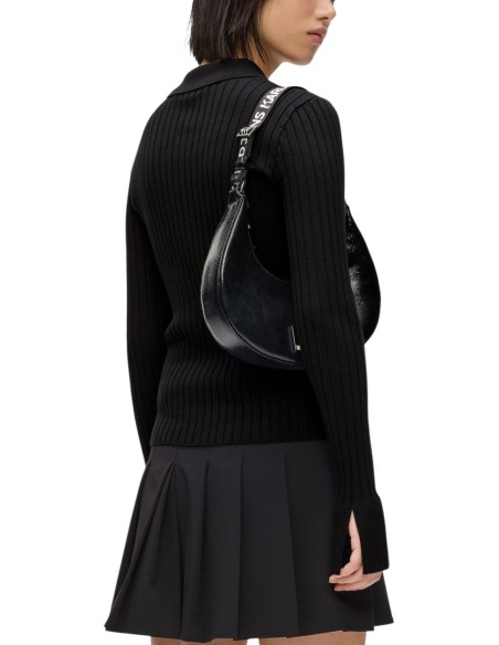 Karl Lagerfeld Jeans Polo femme noir manches longues