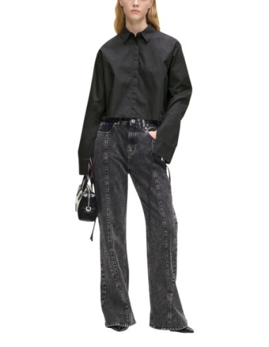Karl Lagerfeld Jeans Chemise femme noire coton bio