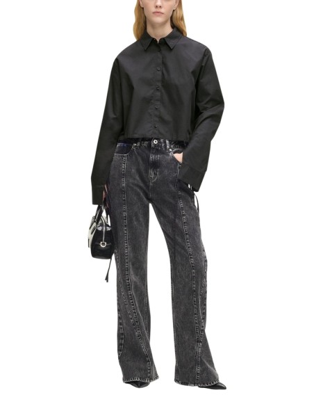 Karl Lagerfeld Jeans Chemise femme noire coton bio