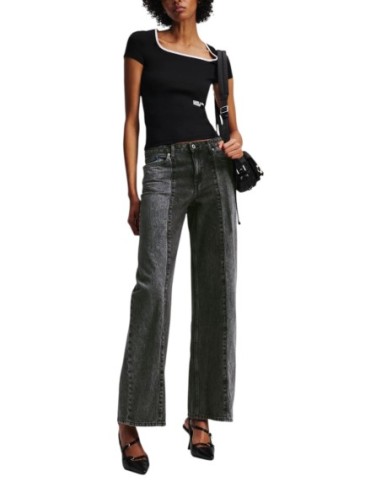 Karl Lagerfeld Jeans Jean femme noir – Coton