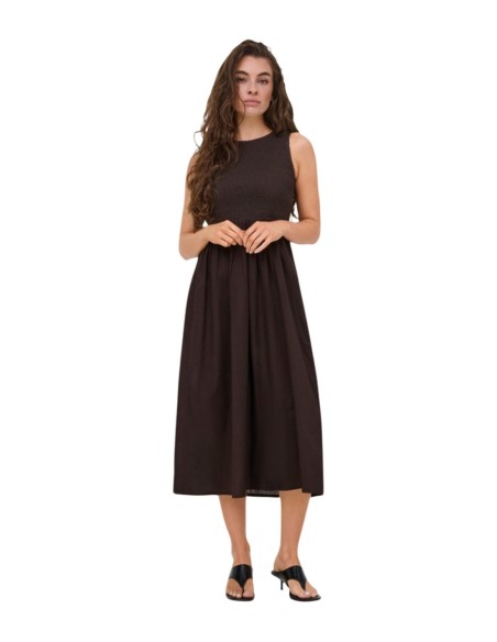 Jacqueline De Yong Robe femme marron midi