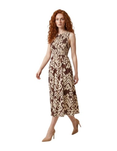 Jacqueline De Yong Robe femme marron géométrique