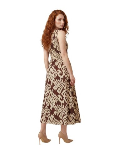 Jacqueline De Yong Robe femme marron géométrique