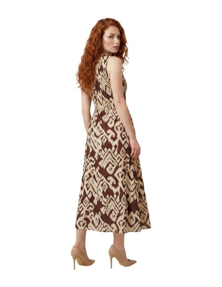 Jacqueline De Yong Robe femme marron géométrique