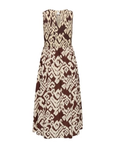 Jacqueline De Yong Robe femme marron géométrique