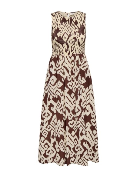 Jacqueline De Yong Robe femme marron géométrique