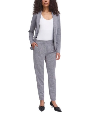 Ichi Pantalon femme bleu – Stretch