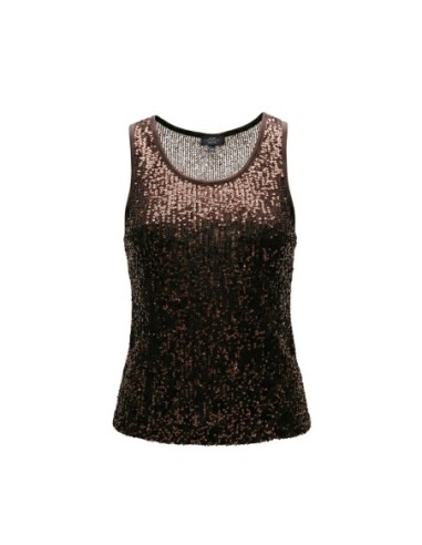 Jacqueline De Yong Top femme marron à paillettes