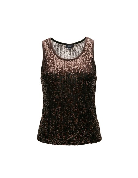 Jacqueline De Yong Top femme marron à paillettes