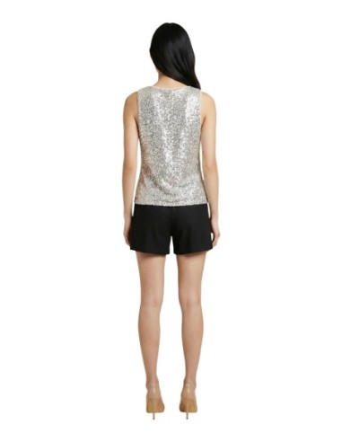 Jacqueline De Yong Top femme doré à paillettes