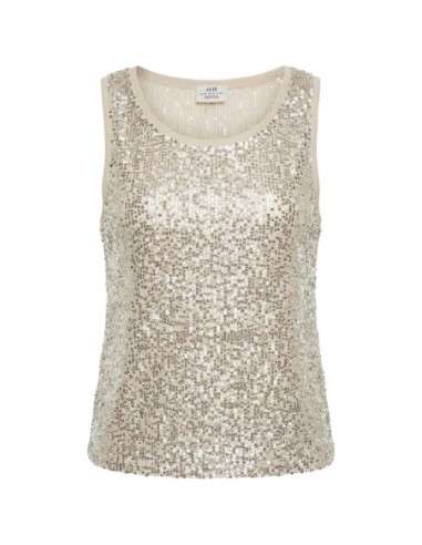 Jacqueline De Yong Top femme doré à paillettes