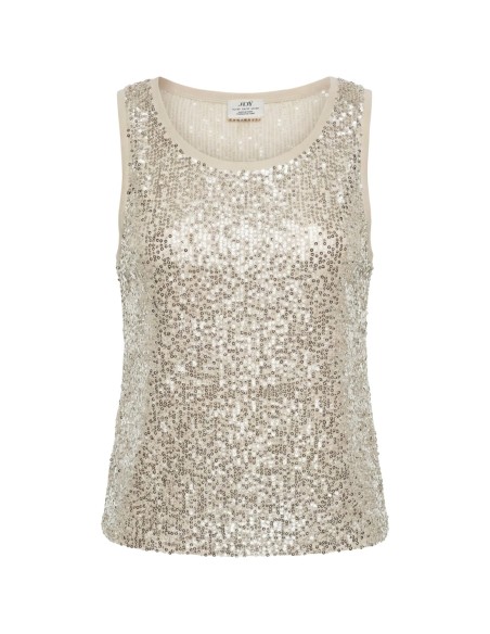 Jacqueline De Yong Top femme doré à paillettes