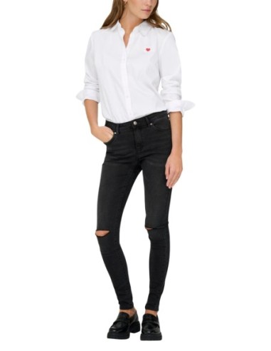 Jacqueline De Yong Chemise femme blanche brodée