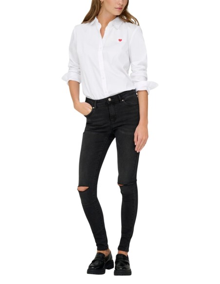 Jacqueline De Yong Chemise femme blanche brodée