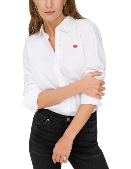 Jacqueline De Yong Chemise femme blanche brodée