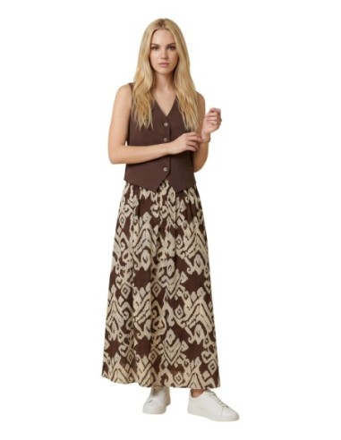 Jacqueline De Yong Jupe maxi femme marron imprimée
