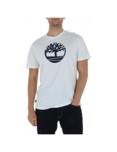 Timberland T-shirt homme blanc imprimé – Coton
