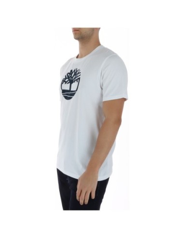 Timberland T-shirt homme blanc imprimé – Coton