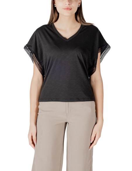 Ichi Blouse femme noire col V