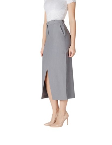 Ichi Jupe femme grise zippée