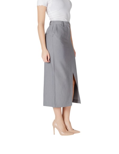 Ichi Jupe femme grise zippée
