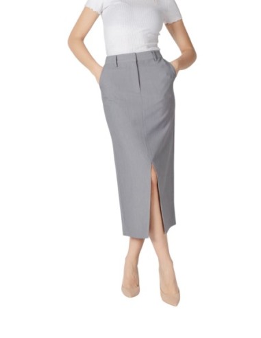 Ichi Jupe femme grise zippée