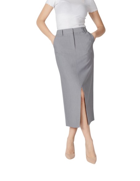 Ichi Jupe femme grise zippée