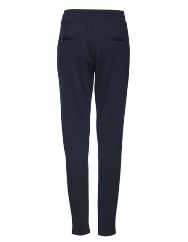 Ichi Pantalon femme bleu à lacets
