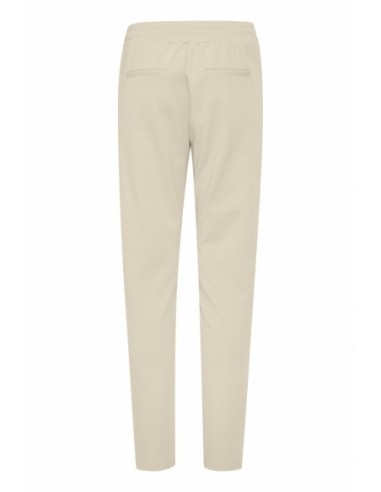 Ichi Pantalon femme beige à lacets