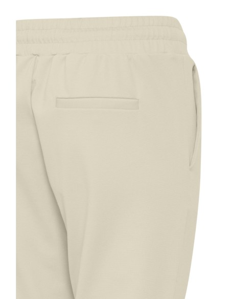 Ichi Pantalon femme beige à lacets
