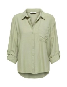 Jacqueline De Yong Chemise femme verte manches 3/4