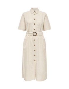 Jacqueline De Yong Robe femme beige avec ceinture