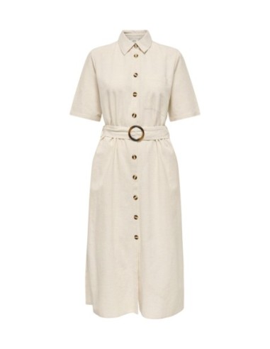 Jacqueline De Yong Robe femme beige avec ceinture