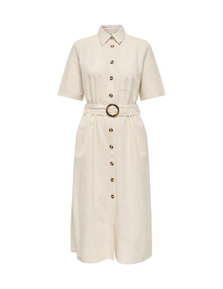 Jacqueline De Yong Robe femme beige avec ceinture
