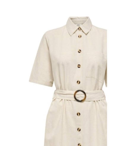 Jacqueline De Yong Robe femme beige avec ceinture