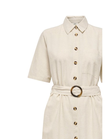 Jacqueline De Yong Robe femme beige avec ceinture