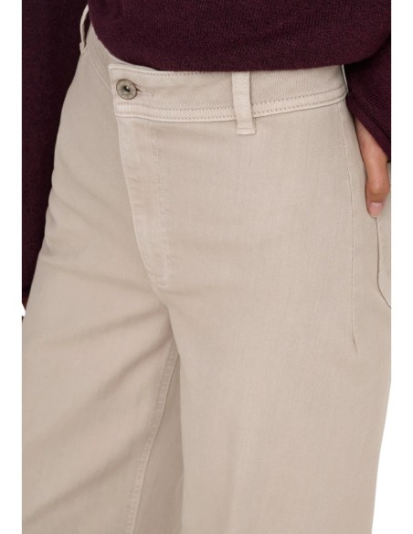 Jacqueline De Yong Pantalon femme beige stretch